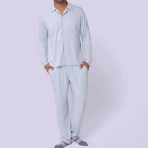 Sleepy Jones x Purple The Henry Pajama Set Size Large Morning Mist Soft Jersey